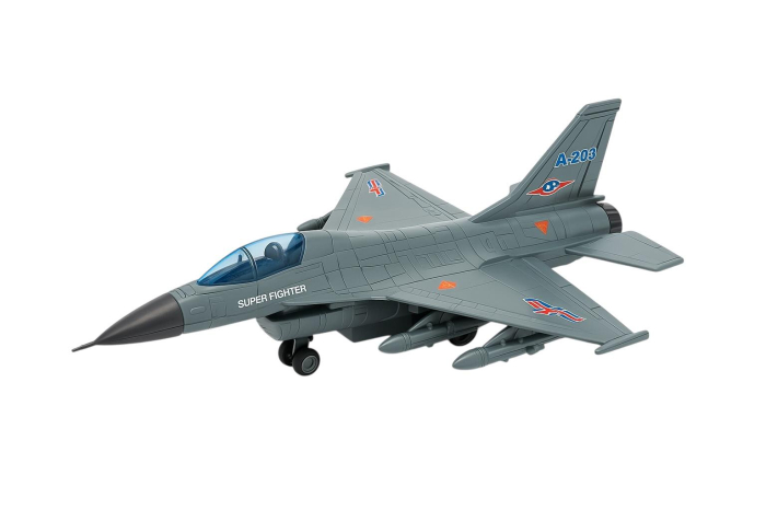 Avion de luptă de metal  FIGHTER cu efecte luminoase – jucărie pentru copii 3+ [2]