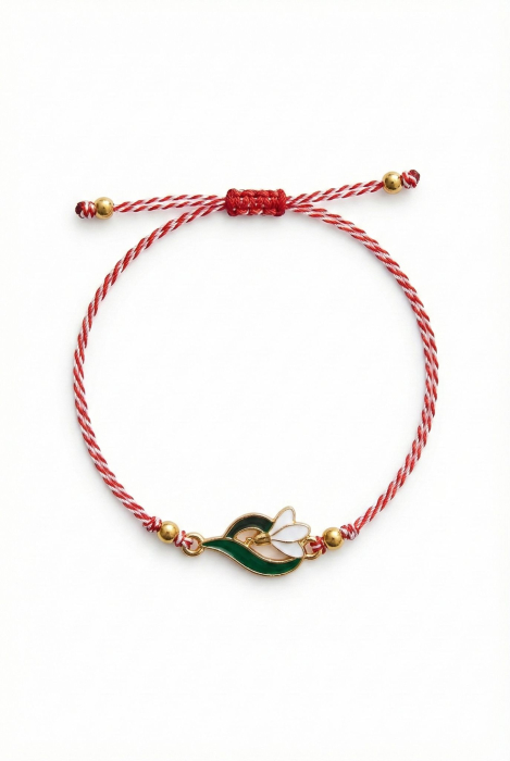 Set 12 Martisoare Bratari Ghiocel Auriu Simbol Primavara Noroc [2]