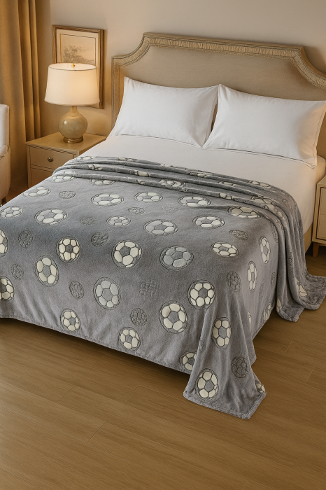 Patura Cocolino Fosforescenta 200x230 cm, 1 KG – Model Fotbal Glow pentru Copii [1]