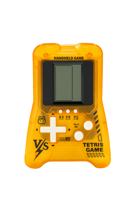 Mini Consola Jocuri Puzzle Portocalie, Jocuri Tip Tetris, Portabila pentru Copii 3+ [1]