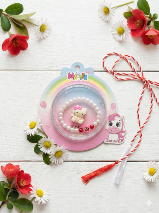 Set 12 martisoare pentru fetite cu bratara si brosa figurine vesele 25x20 cm [2]