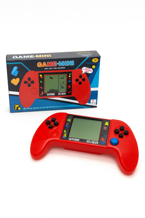 Consola portabila Tetris Game Mini cu multiple jocuri retro culoare rosu, 18.5x10.5cm [1]