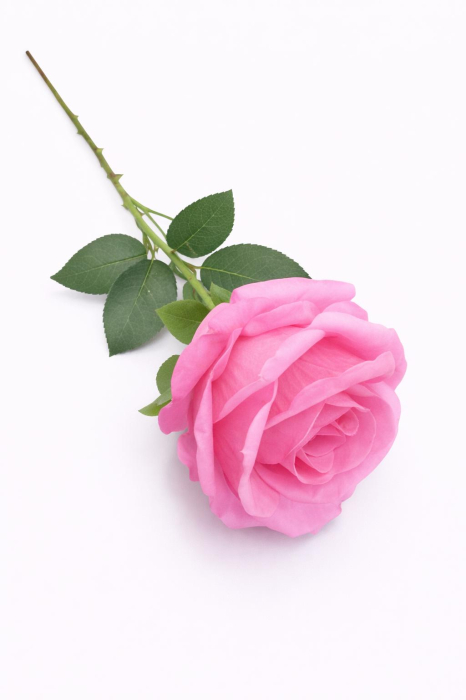 Trandafir artificial roz cu petale catifea 50 cm diametru floare 8-9 cm [2]