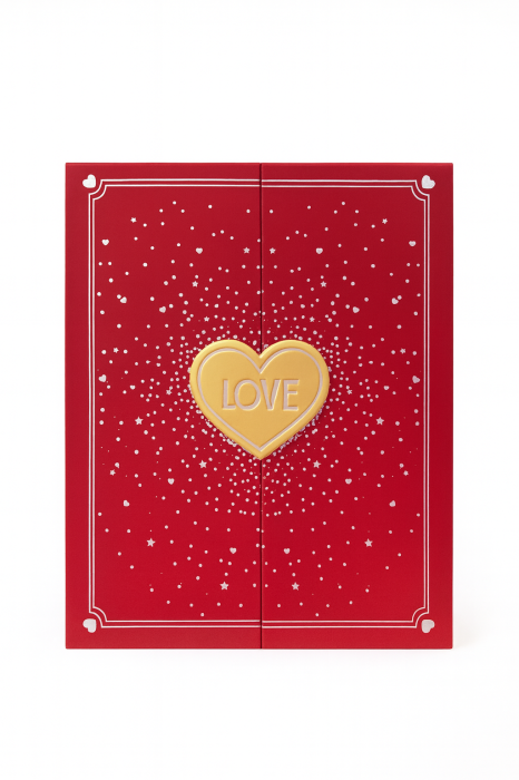 Set cadou cu 6 trandafiri de sapun si lantisor, cutie tip carte rosie, punga inclusa, 16x13x5 cm [3]