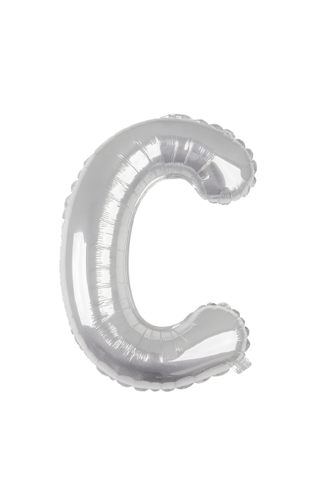 Balon folie litera C argintiu, 35 cm, decor aniversari si petreceri, 1 buc [1]