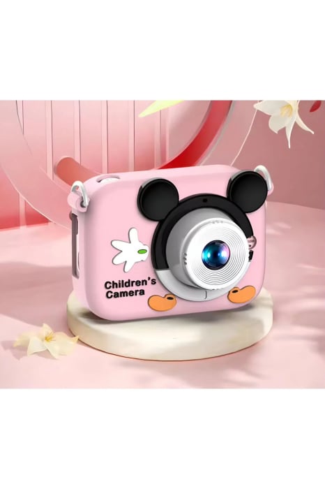 Camera foto digitala pentru copii 4800 MP, 8x zoom, model roz soricel simpatic, 12x12cm [2]
