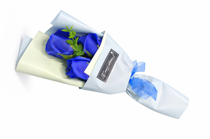 Buchet 3 trandafiri de sapun, decorativi, 30 cm [2]