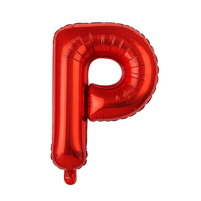 Balon folie litera P rosu, 35 cm, decor aniversar si petreceri, 1 buc [1]