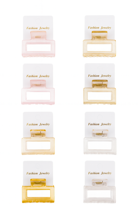 Set 12 Cleme Par 5cm Pastel Transparent – Accesorii Rezistente pentru Coafuri [1]