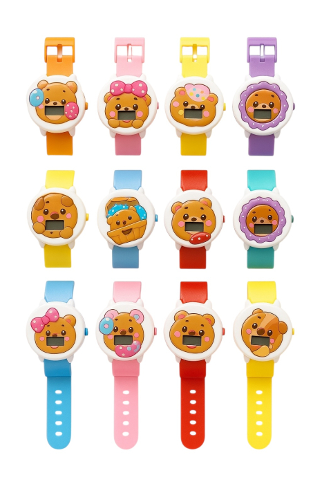 Set Ceasuri Electronice Copii Happy Time – 12 Modele Colorate cu Ursuleti [1]