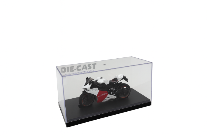 Motocicleta Metalica Die-Cast – Model Sport Racing Alb-Rosu, 19x9 cm [2]