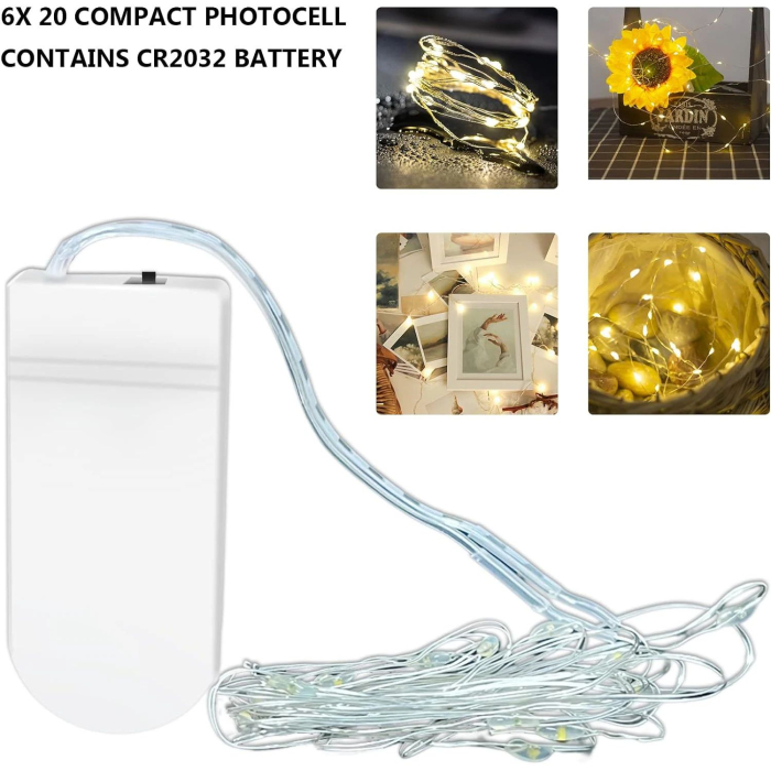 Sir luminos LED 3 metri, 30 LED-uri, lumina galbena, functional cu baterii [2]