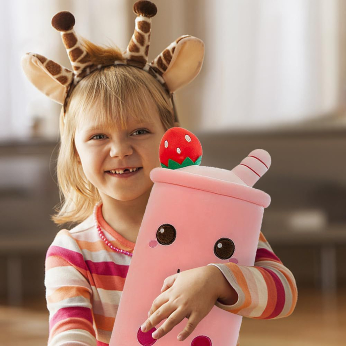 Plus Boba Capsuna 100 cm – Perna Gigant Kawaii, Jucarie Pufoasa, Cadou XXL [2]