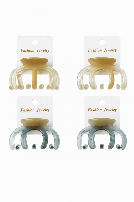 Set 6 Cleme Par 6cm Model Transparent – Prindere Puternica, Culori Naturale [2]