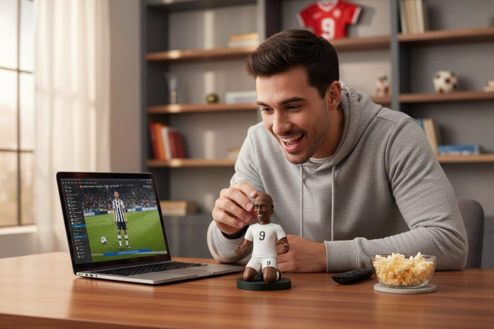 Figurina Ceramica Fotbalist – 13 cm, Model Colectie, Detalii Realiste [3]