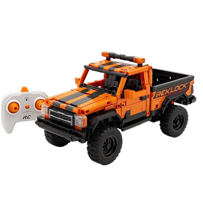 Mașină off-road RC din cărămizi de construit, pick-up portocaliu 1:16, 443 piese [1]