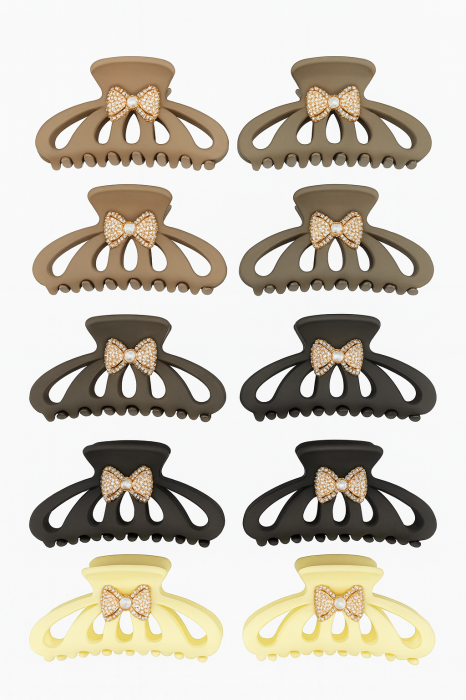 Set 12 Cleme Par 13cm cu Fundita Stralucitoare – Accesorii Elegante Matte [1]