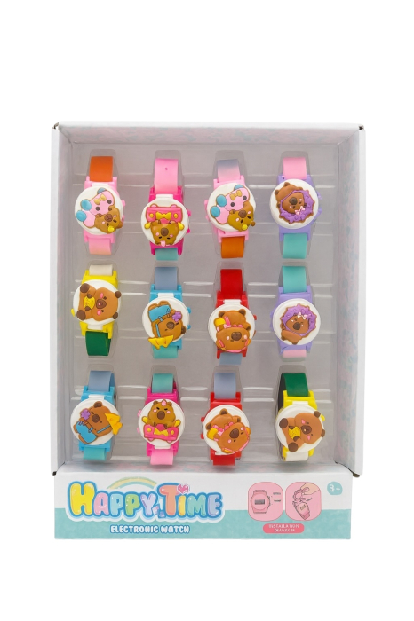 Set Ceasuri Electronice Copii Happy Time – 12 Modele Colorate cu Ursuleti [2]