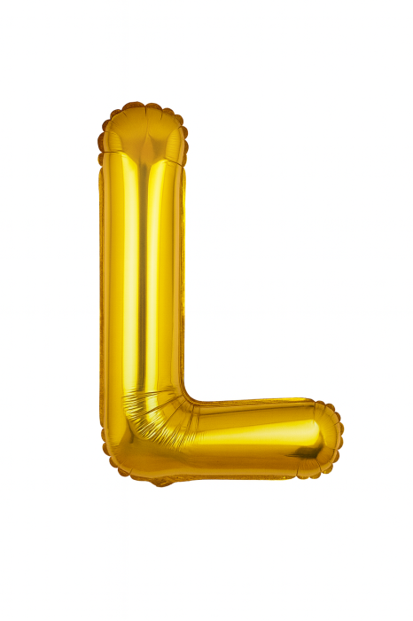 Balon folie litera L auriu, 35 cm, decor aniversar si petreceri, 1 buc [1]