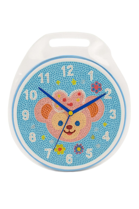 Ceas Decorativ Copii Albastru cu Ursulet – Model DIY cu Pietre Autocolante [2]