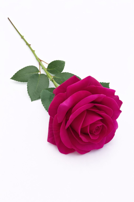 Trandafir artificial roz intens petale catifea aspect natural elegant 45 cm [2]