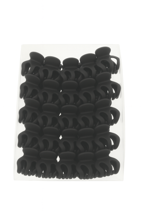 Set 50 Clamute Par Mini Matte Negre – Accesorii Rezistente pentru Coafuri [2]