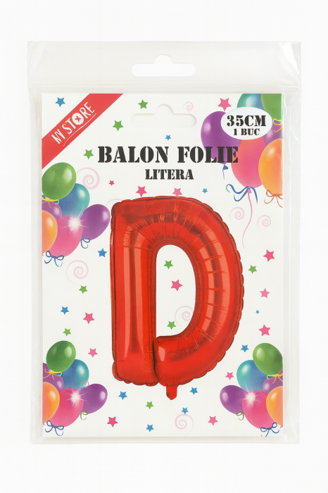 Balon folie litera D rosu 35 cm, decor aniversari si petreceri, 1 buc [2]