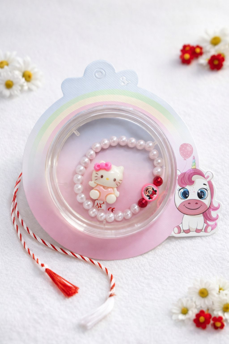 Set 12 martisoare pentru fetite cu bratara si brosa figurine vesele 25x20 cm [3]