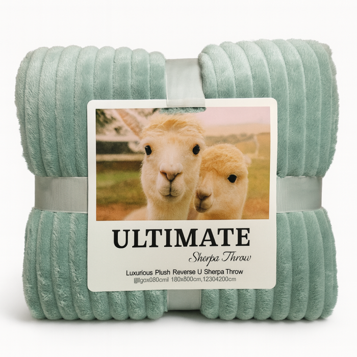 Patura Pufoasa Verde 200x230 cm – Cocolino Sherpa, Groasa, Ultra Moale [2]