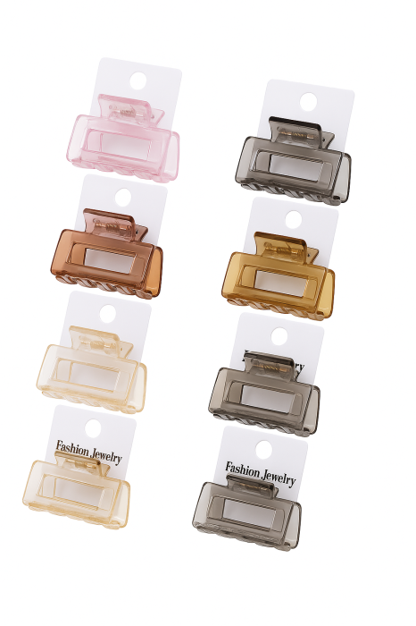 Set 12 Cleme Par 5cm Pastel Transparent – Accesorii Rezistente pentru Coafuri [2]