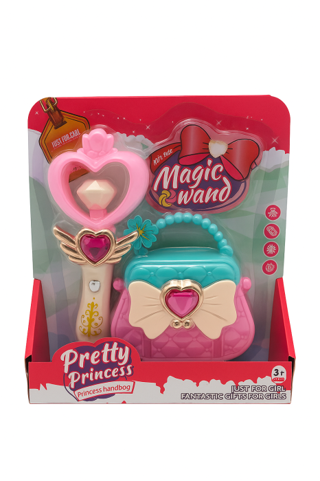 Set Pretty Princess cu bagheta magica roz inima si gentuta turcoaz-roz, jucarie fete 3+ ani [1]