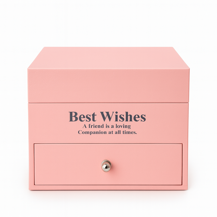 Cutie cadou cu 9 trandafiri de sapun rosii, model cu sertar, punga inclusa, 11x8 cm [3]