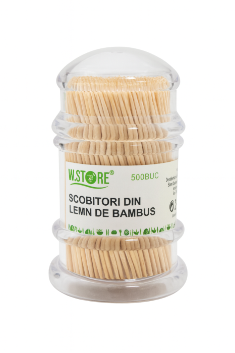 Scobitori din Lemn de Bambus W.Store, 500 buc, Rezistente si Naturale [2]