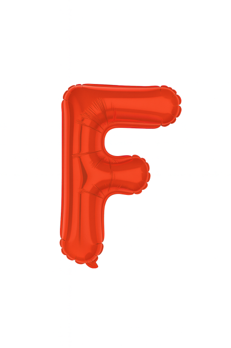 Balon folie litera F rosu, 35 cm, decor aniversar si petreceri, 1 buc [1]