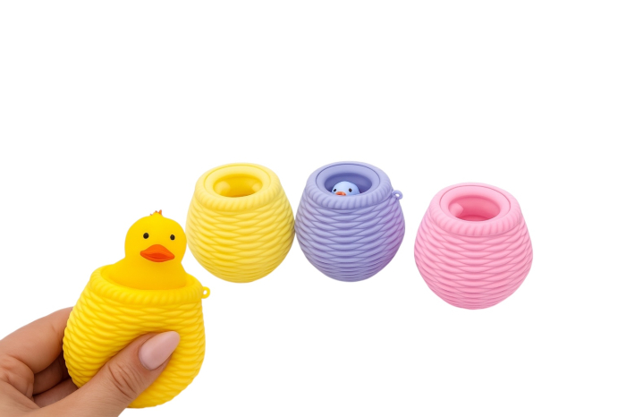 Set 12 Jucarii Rata Ascunsa in Cosulet – Silicon Moale, Antistres, Colorate [1]