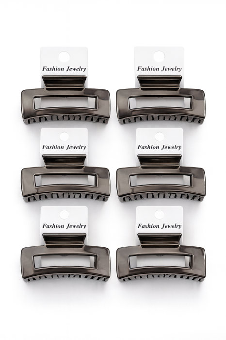 Set 12 Cleme Par 11cm Gunmetal – Accesorii Metalizate Rezistente pentru Coafuri [1]