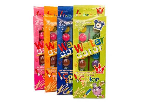 Acuarele pastila Boyixnan, 16 culori – set complet pentru pictura si creatii artistice,  [1]