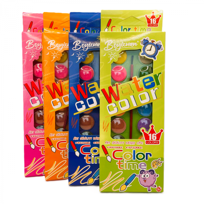 Acuarele pastila Boyixnan, 16 culori – set complet pentru pictura si creatii artistice,  [2]