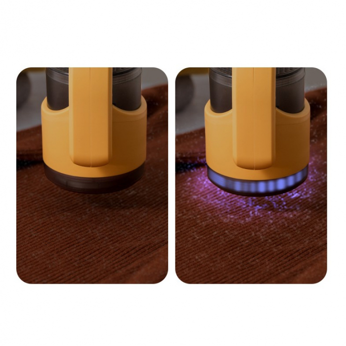 Aparat Pentru Curatat Scame, Par Si Praf, , cu LED, Pentru Diferite Tipuri De Material, Cu Lame Din Otel Inoxidabil, Compartiment de Depozitare, Maner Reglabil, 11x10.5x8.7 cm, Galben [11]