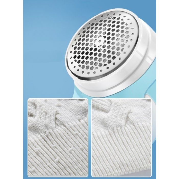 Aparat Pentru Curatat Scame, Par Si Praf, , Pentru Diferite Tipuri De Material, Cu Lame Din Otel Inoxidabil, Incarcare Prin USB Type-C, Cu Perie De Curatare si Cablu USB Incluse, 13.5x9 cm, Albastru [4]