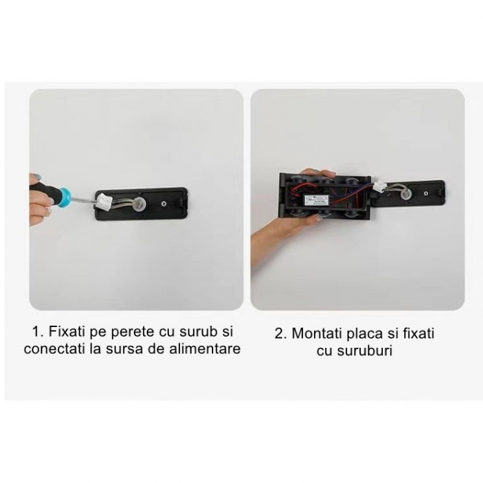 Aplica pentru Perete, , Interior/Exterior, Rezistenta la Umezeala, 8 W, Aluminiu, Negru, 22x8 cm [6]