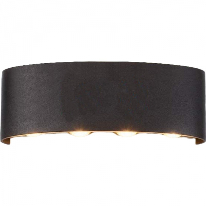 Aplica pentru Perete, , Interior/Exterior, Rezistenta la Umezeala, 8 W, Aluminiu, Negru, 22x8 cm [1]