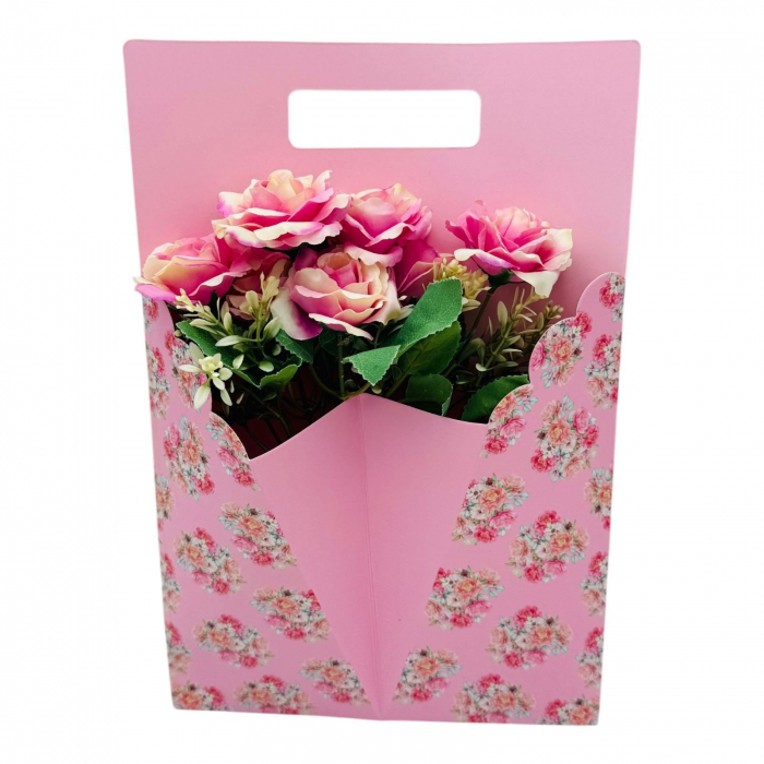 Aranjament deosebit cu Buchet de Trandafiri si boboci, diverse culori, 34×23cm,   [9]