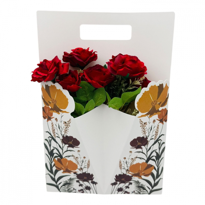 Aranjament deosebit cu Buchet de Trandafiri si boboci, diverse culori, 34×23cm,   [6]