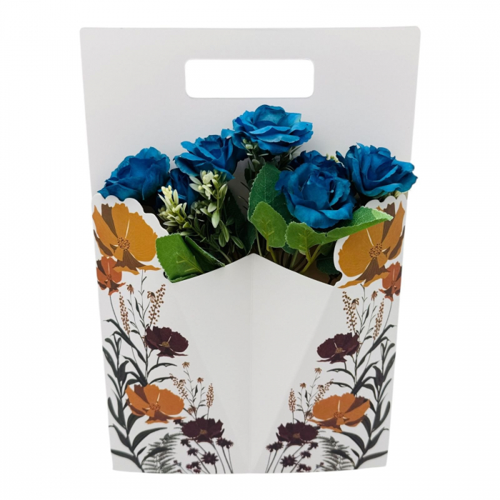 Aranjament deosebit cu Buchet de Trandafiri si boboci, diverse culori, 34×23cm,   [2]