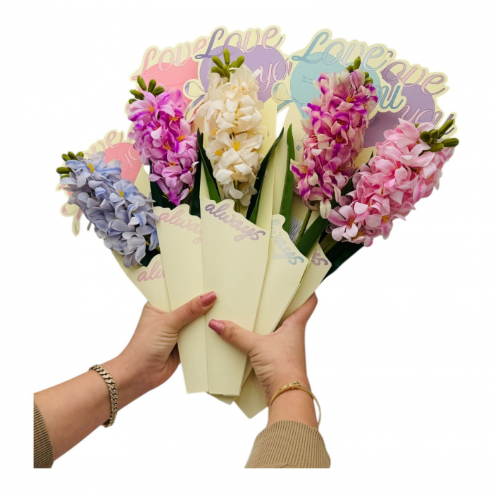 Aranjament deosebit cu Zambila Artificiala, culori combinate, calitate superioara, 45cm,   [13]