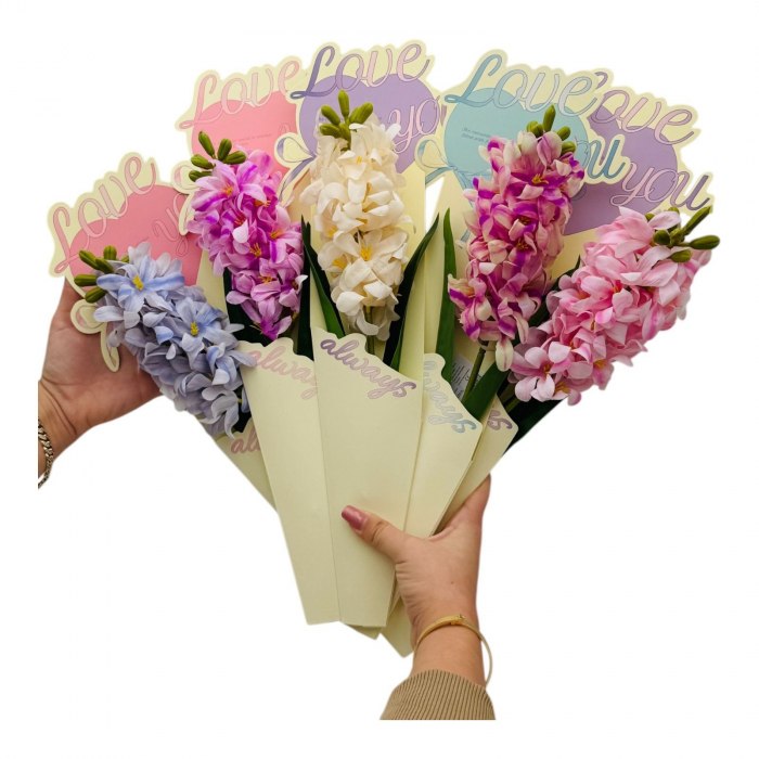 Aranjament deosebit cu Zambila Artificiala, culori combinate, calitate superioara, 45cm,   [6]