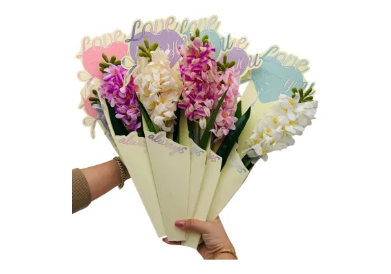 Aranjament deosebit cu Zambila Artificiala, culori combinate, calitate superioara, 45cm,   [1]