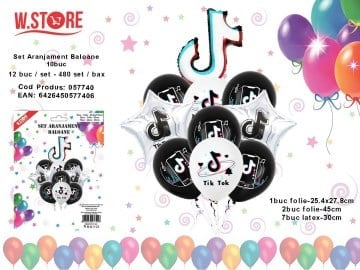 Aranjament din 10 Baloane pentru Petrecere, Model TikTok, Decor Tematic Modern –  [2]