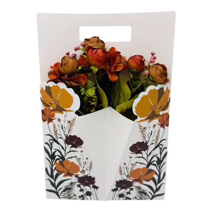 Aranjament floral deosebit cu Buchet de Bujori artificiali si bulbi, diverse culori, 34×23cm,   [7]